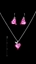 Show details for Shinning Platinum Plated Pink 2 Pieces Jewelry Sets