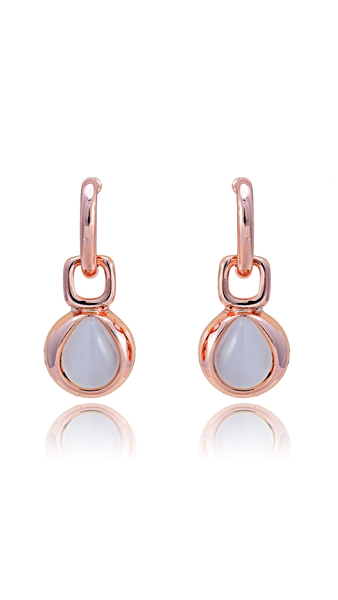 Picture of Flexible Designed Rose Gold Plated Small Drop & Dangle