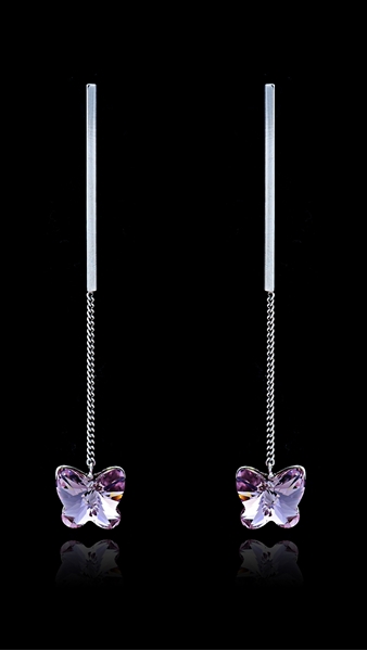 Picture of Cost Worthy Swarovski Element Platinum Plated Drop & Dangle