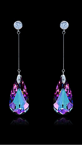 Picture of Good Quality Platinum Plated Zinc-Alloy Drop & Dangle