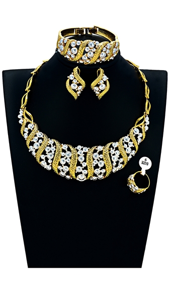 Picture of Excellent Rhinestone Big 4 Pieces Jewelry Sets