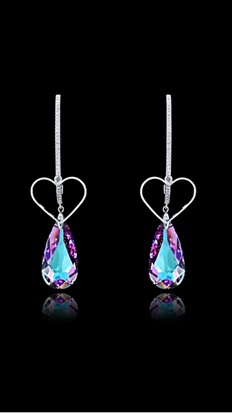 Picture of Gorgeous And Beautiful Single Stone Colourful Drop & Dangle