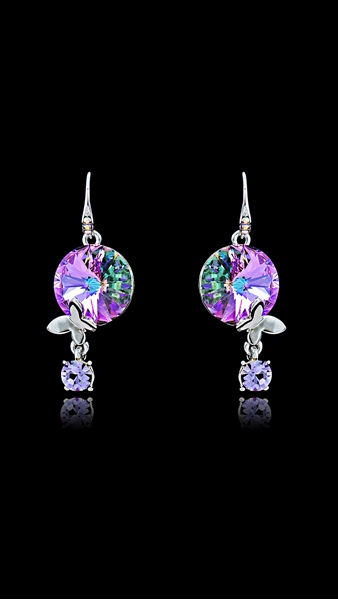 Picture of Touching Colourful Swarovski Element Drop & Dangle