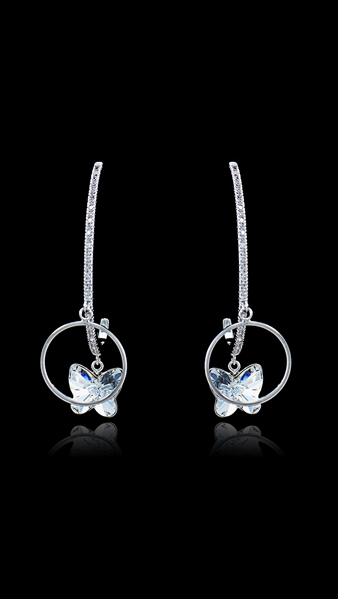 Picture of Cost Effective White Single Stone Drop & Dangle