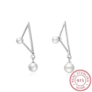 Picture of Fair Venetian Pearl Platinum Plated Drop & Dangle