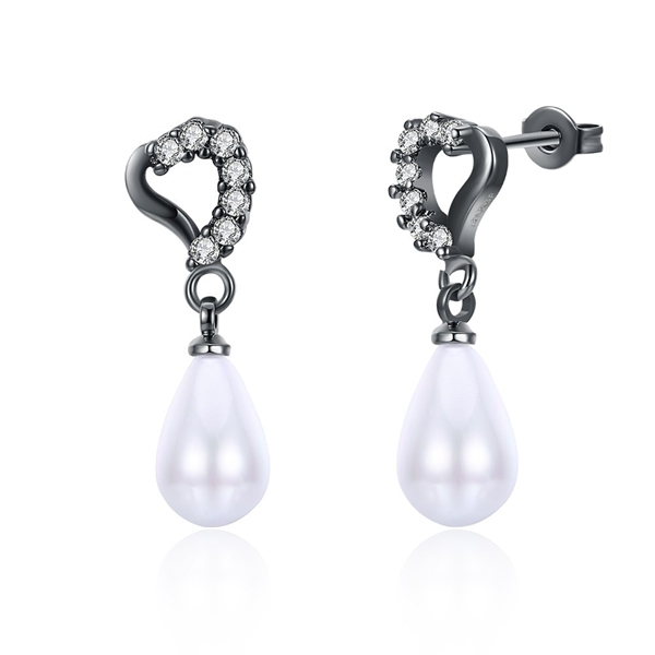 Picture of Low Rate Gunmetel Plated Venetian Pearl Stud 