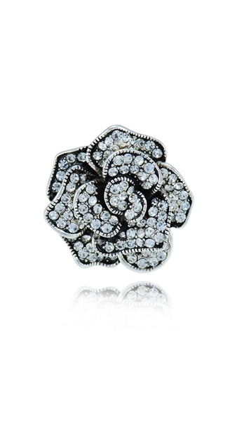 Picture of The Youthful And Fresh Style Of Oxide Floral Fashion Rings