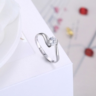 Picture of Simple And Elegant Platinum Plated White Fashion Rings