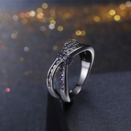 Picture of Fabulous Gunmetel Plated Purple Fashion Rings