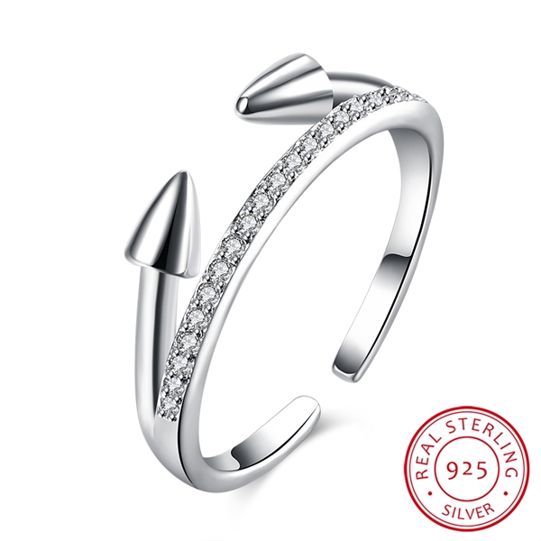 Picture of Lovely And Touching White Platinum Plated Fashion Rings