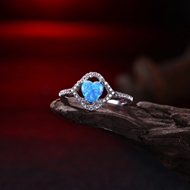 Picture of Lovely And Touching Blue Platinum Plated Fashion Rings