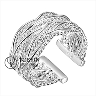 Picture of Flexible Designed White Platinum Plated Fashion Rings