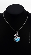 Picture of Noble Designed Swarovski Element Sea Blue Necklaces