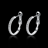 Picture of New Season White Cubic Zirconia Small Hoop Earrings with SGS/ISO Certification