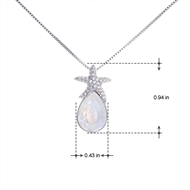 Picture of Wholesale Platinum Plated 16 Inch Pendant Necklace with No-Risk Return