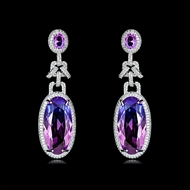 Picture of Popular Cubic Zirconia Purple Drop & Dangle Earrings