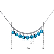 Picture of 16 Inch Blue Short Chain Necklace in Exclusive Design