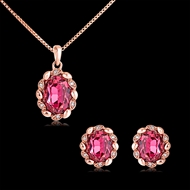 Picture of Casual Pink Necklace and Earring Set of Original Design