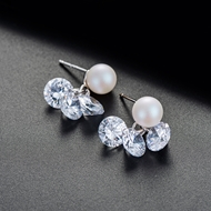 Picture of Trendy Platinum Plated Casual Stud Earrings with No-Risk Refund