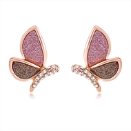 Picture of Distinctive Rose Gold Plated Butterfly Stud Earrings with Low MOQ