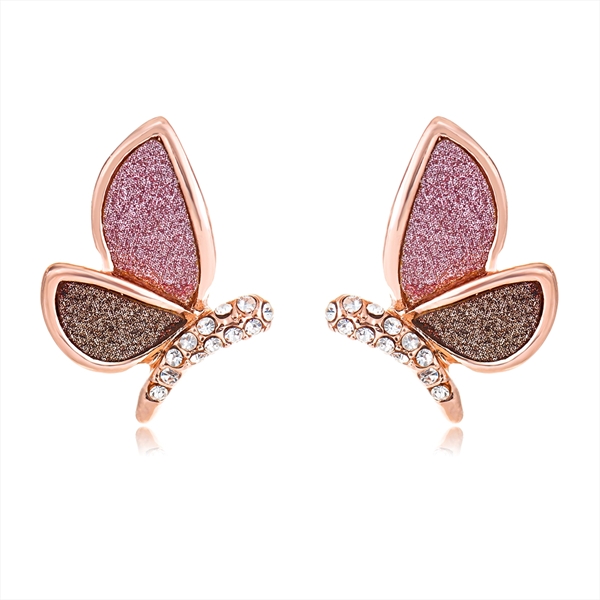 Picture of Distinctive Rose Gold Plated Butterfly Stud Earrings with Low MOQ