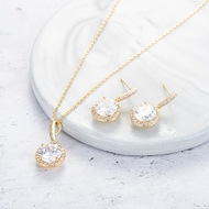 Picture of Small Gold Plated Necklace and Earring Set at Factory Price