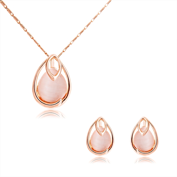 Picture of Classic Rose Gold Plated Necklace and Earring Set with Fast Shipping