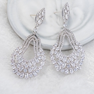 Picture of Unusual Big Cubic Zirconia Dangle Earrings