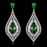 Picture of Good Quality Cubic Zirconia Platinum Plated Dangle Earrings