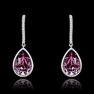 Picture of The Best Discount Platinum Plated Single Stone Drop & Dangle