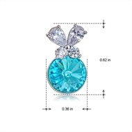 Picture of Bling Butterfly Blue Stud Earrings