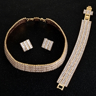 Picture of Fancy Medium Gold Plated 3 Piece Jewelry Set