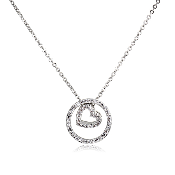 Picture of Delicate Platinum Plated Pendant Necklace with Full Guarantee