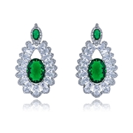 Picture of Good Quality Cubic Zirconia Platinum Plated Dangle Earrings