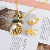 Picture of Zinc Alloy Gold Plated Necklace and Earring Set at Great Low Price