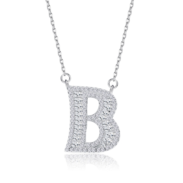 Picture of Hypoallergenic Platinum Plated White Pendant Necklace from Certified Factory