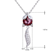 Picture of Great Value Platinum Plated Swarovski Element Pendant Necklace with Member Discount