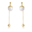 Show details for Trendy White Artificial Pearl Dangle Earrings with No-Risk Refund