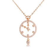 Picture of Good Cubic Zirconia Rose Gold Plated Pendant Necklace