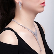 Picture of Unique Cubic Zirconia Blue Necklace and Earring Set