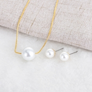 Picture of Nice Artificial Pearl Gold Plated Necklace and Earring Set