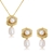 Picture of Fancy Flower Gold Plated Necklace and Earring Set