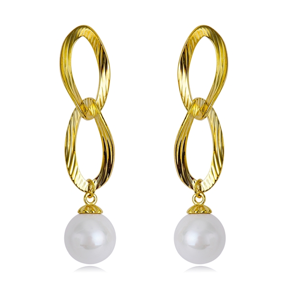 Picture of Best Artificial Pearl White Dangle Earrings