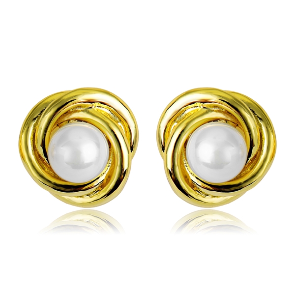 Picture of Unique Artificial Pearl White Stud Earrings