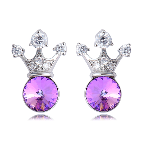 Picture of Low Cost Platinum Plated Small Stud Earrings with Beautiful Craftmanship