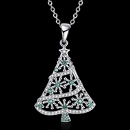 Picture of Unique Cubic Zirconia Platinum Plated Pendant Necklace