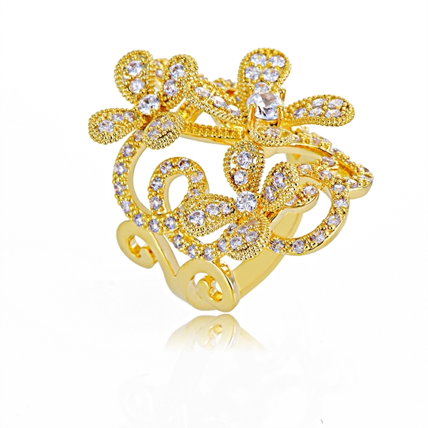 Picture of Amazing Cubic Zirconia Gold Plated Fashion Ring