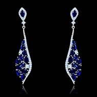 Picture of Trendy Design Dark Blue Cubic Zirconia Drop & Dangle