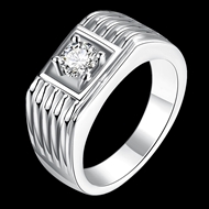 Picture of Brand New White Platinum Plated Fashion Ring Factory Supply