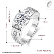 Picture of New Cubic Zirconia Platinum Plated Fashion Ring